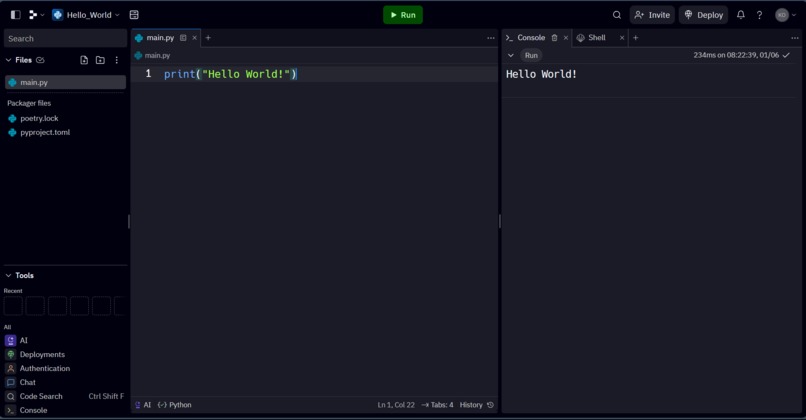 Hello World – screenshot 1