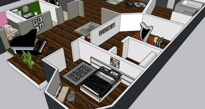 2 Floor House Interior Design & Furnished (Made in SketchUp) – screenshot 3