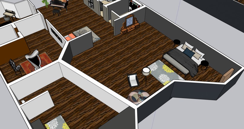 2 Floor House Interior Design & Furnished (Made in SketchUp) – screenshot 8
