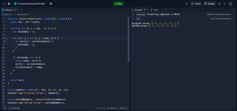 Selection Sort Hack – screenshot 1