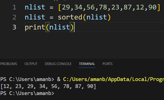 Sorting method – screenshot 1