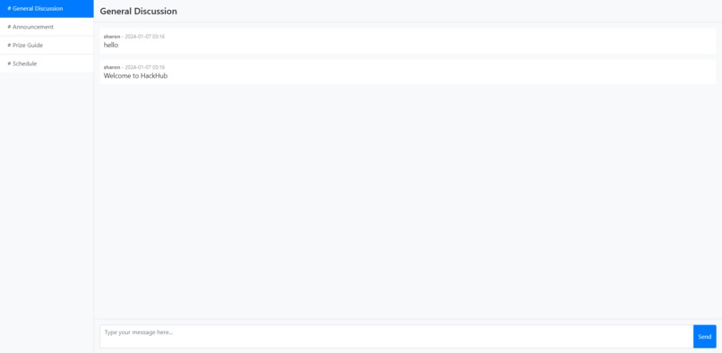 Hackathon website – screenshot 1