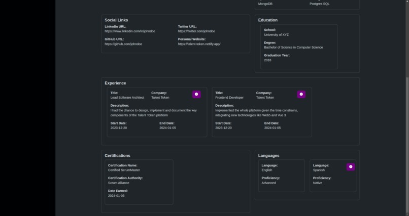 Talent Token – screenshot 3