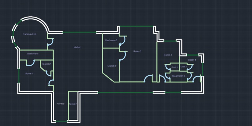 Student Apartment Floor Plan (Made in AutoCad 2D) – screenshot 1