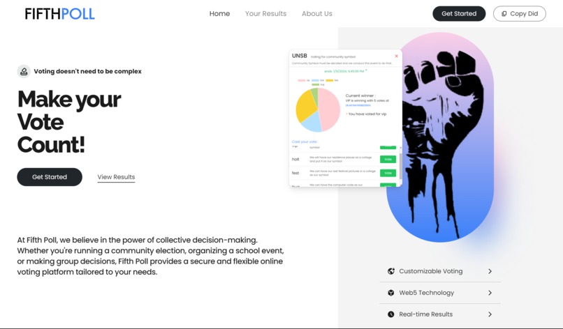 FifthPoll | web5-community-voting-platform – screenshot 1
