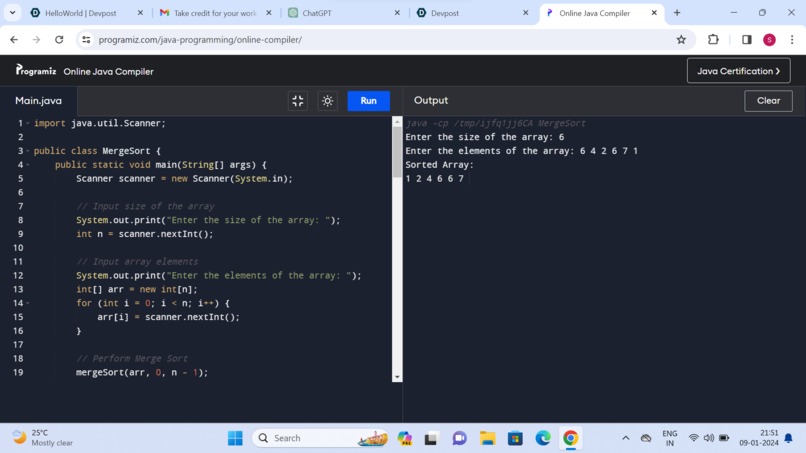 Sorting – screenshot 1