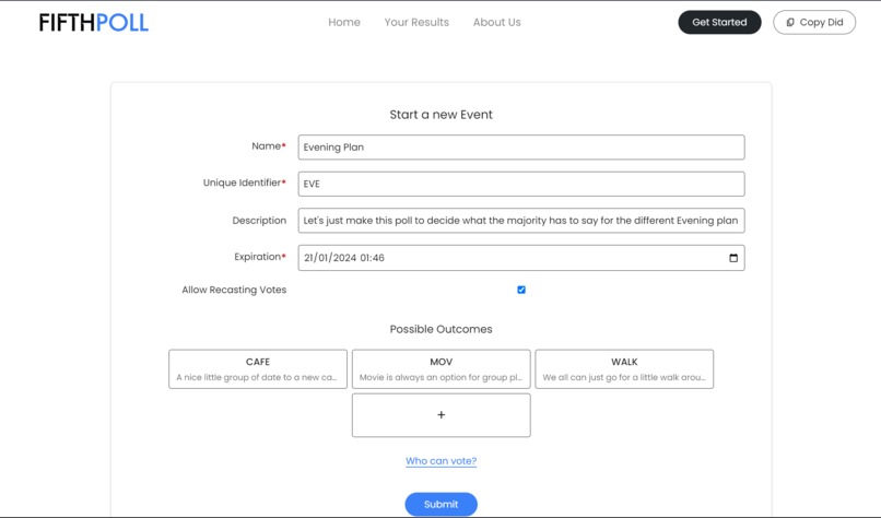 FifthPoll | web5-community-voting-platform – screenshot 5