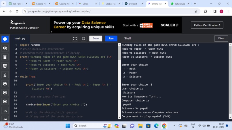Rock-paper-scissors game  – screenshot 1