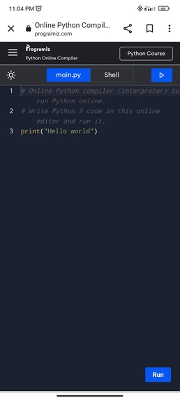 Sorting code – screenshot 1