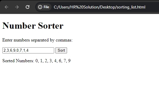 Write a Sorting Method – screenshot 1