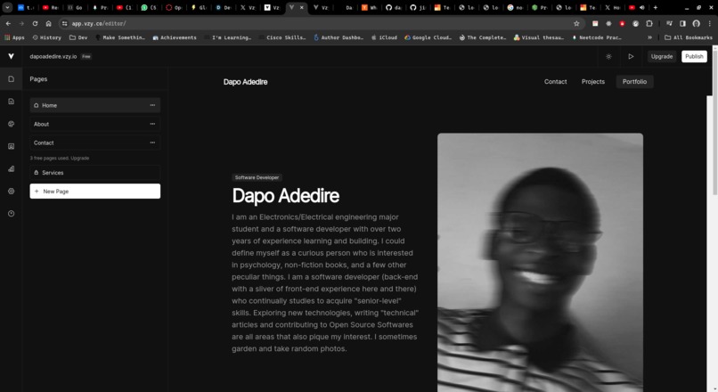 Portfolio Website with Vzy.io – screenshot 1