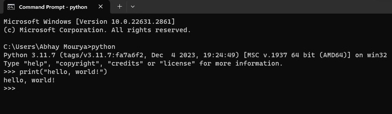 Hello World – screenshot 1