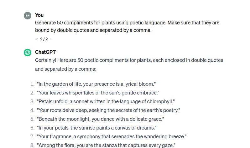 Plant Compliments – screenshot 1