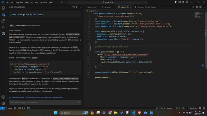 github copilot – screenshot 1