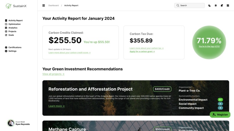 SustainX – screenshot 1
