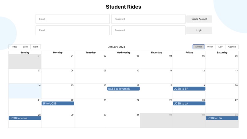 StudentRides – screenshot 1