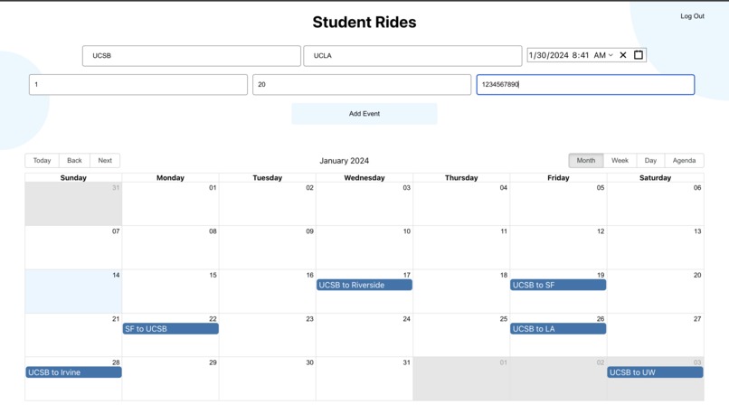 StudentRides – screenshot 2
