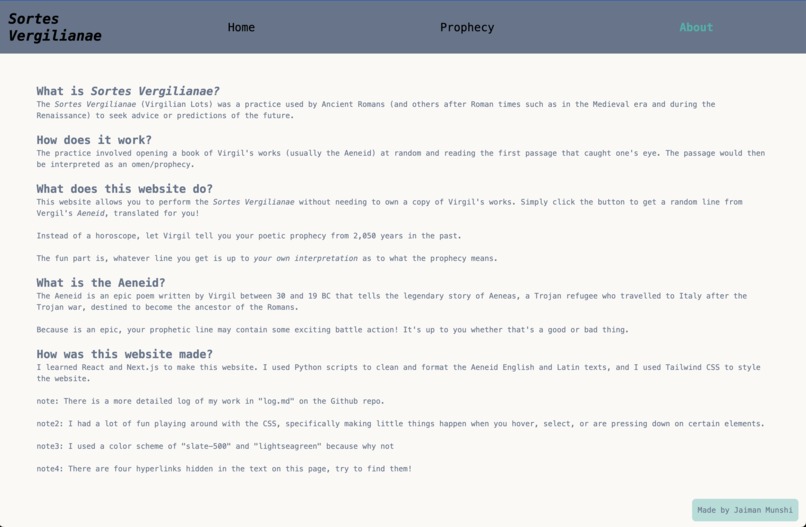 sortes vergilianae – screenshot 2