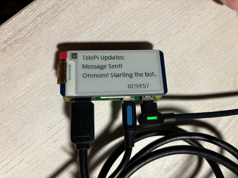 Telebot hosted on Pi – screenshot 1