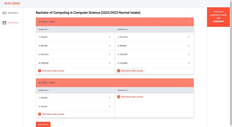 NUSGrad – screenshot 2