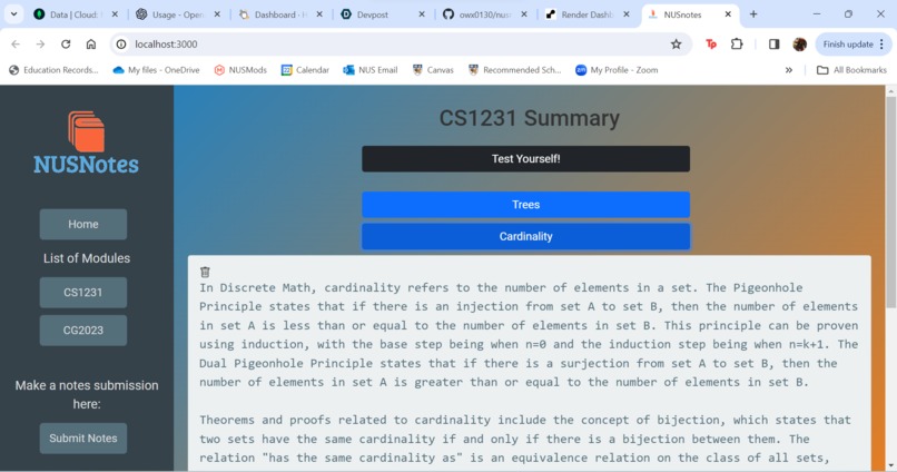NUSNotes – screenshot 3