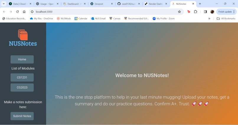 NUSNotes – screenshot 1