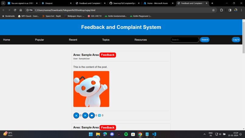 Complaint or Feedback System – screenshot 2