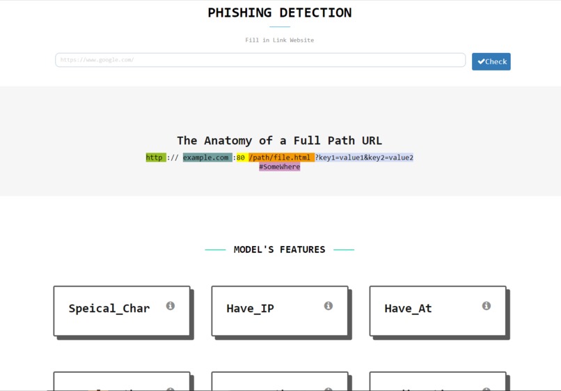 DETECTION OF PHISHING WEBSITE – screenshot 1