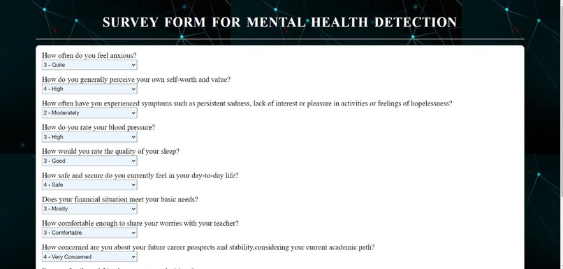 Suggestive Automated Mental Health Identification System – screenshot 2