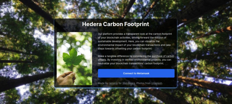 Hedera Carbon Footprint – screenshot 2