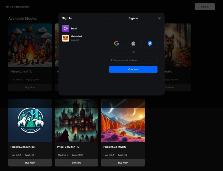 NFT Share Market – screenshot 2