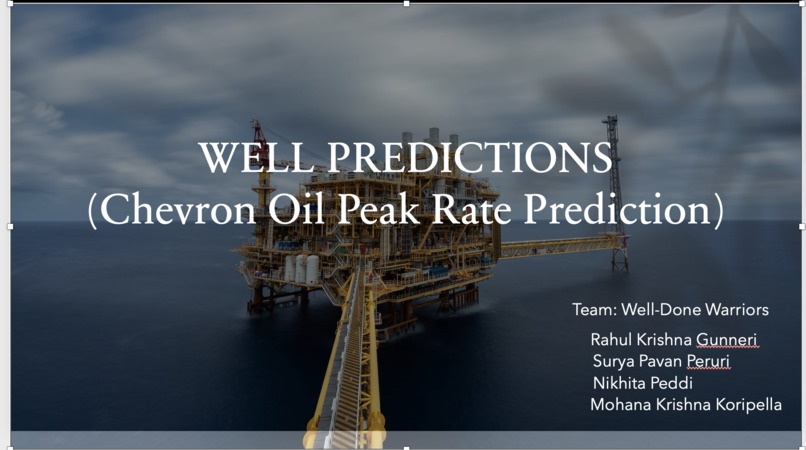 WELL PREDICTIONS(Chevron Oil Peak Rate Prediction) – screenshot 1