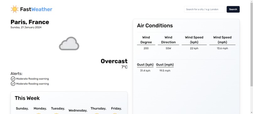 FastWeather – screenshot 1