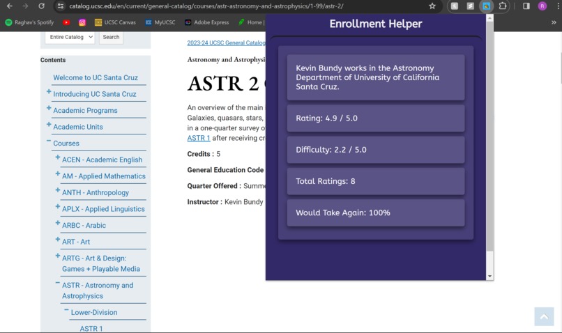 UCSC Enrollment Helper – screenshot 2