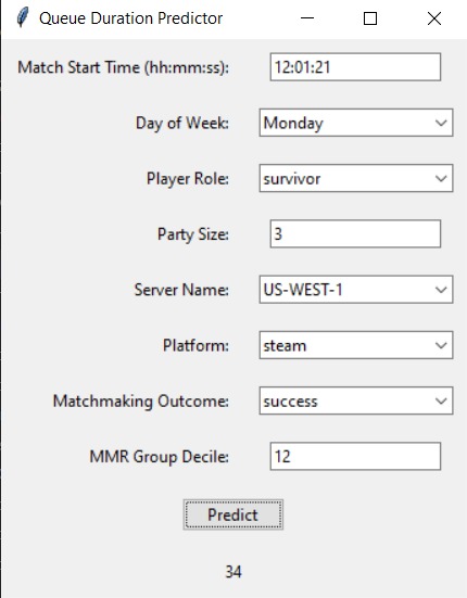 QueueDuration Predictor – screenshot 1