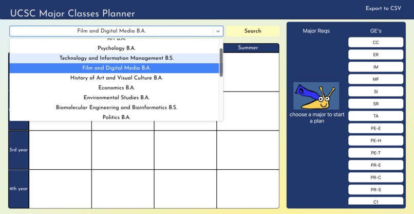 UCSC Major Reqs Planner – screenshot 2