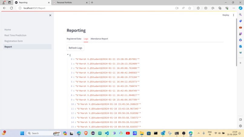 Face Attendance System using ML – screenshot 2