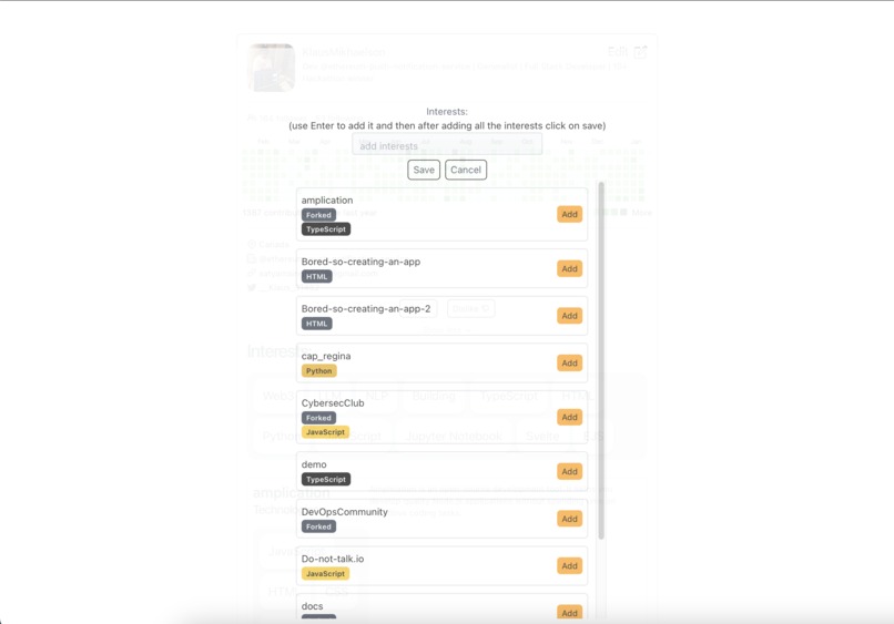 DevMatch – screenshot 4