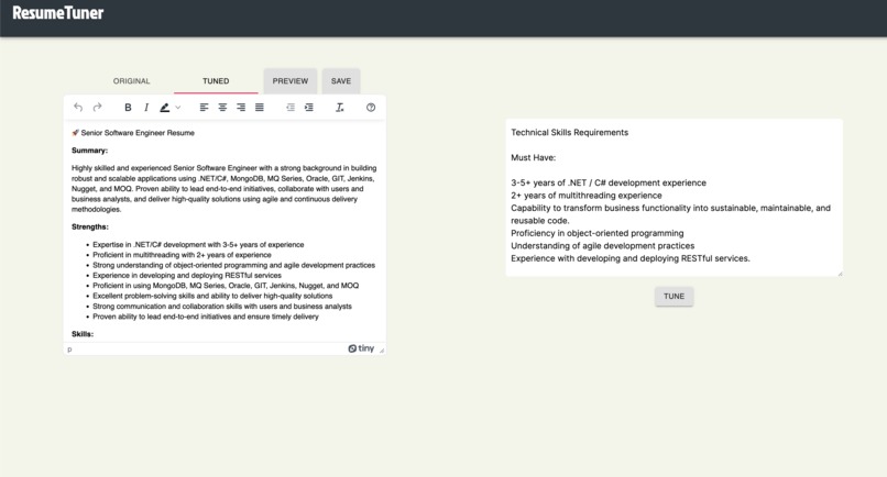 ResumeTuner – screenshot 2