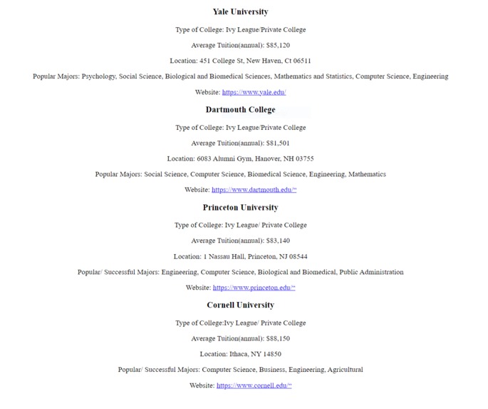 College Finder – screenshot 3