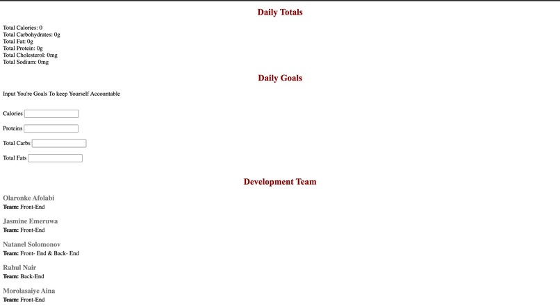 UMD Dining Hall Menu Nutrition Application – screenshot 2