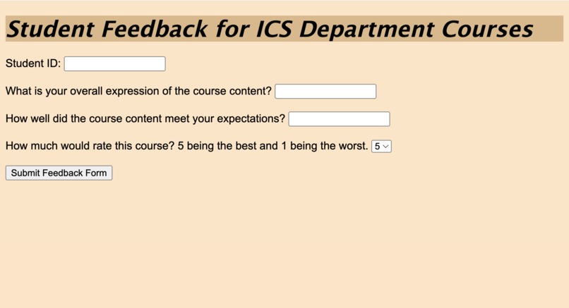 Student Feedback Collection – screenshot 1