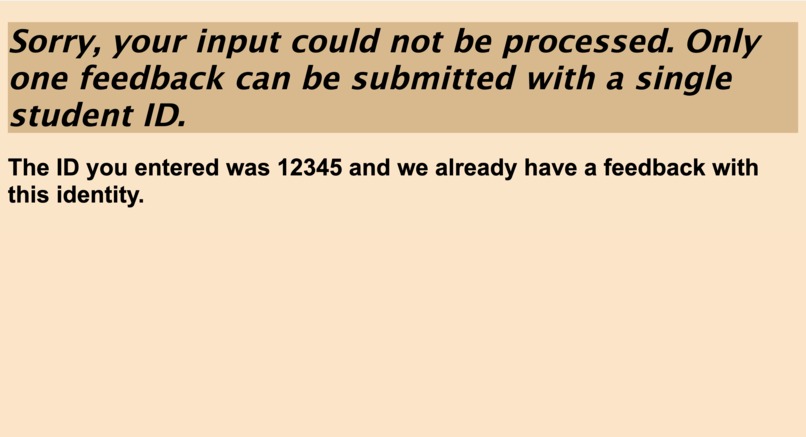 Student Feedback Collection – screenshot 4