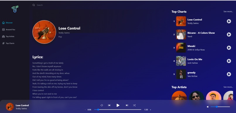 Lyrykss - Free Music Streaming Application  – screenshot 2