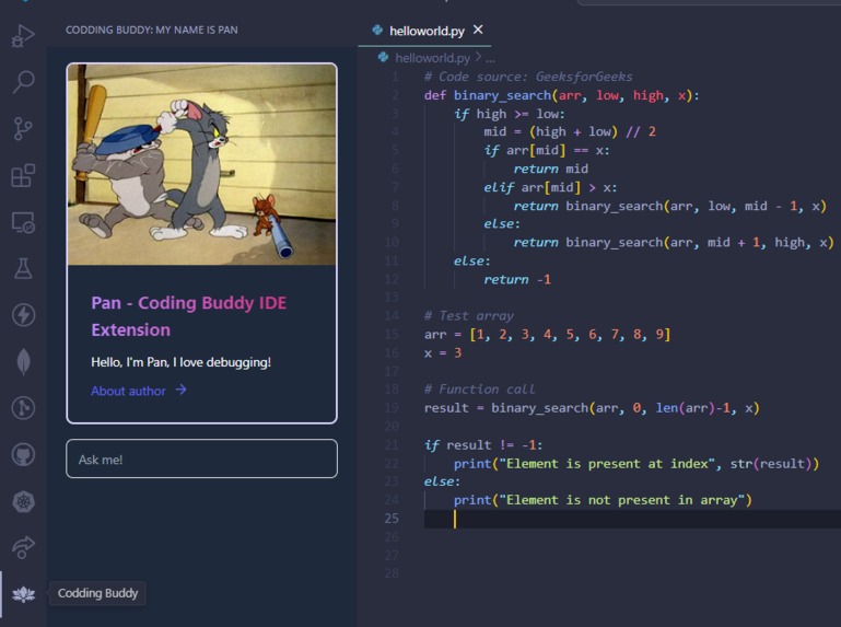 Pan - Coding Buddy IDE Extension – screenshot 1