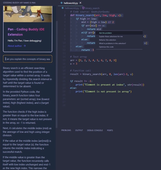 Pan - Coding Buddy IDE Extension – screenshot 2