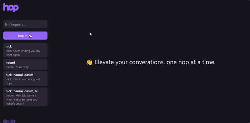 HopChat – screenshot 1