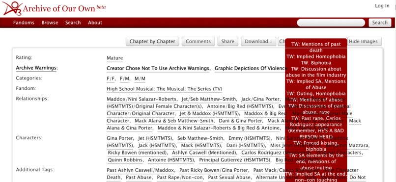 AO3 Enhanced – screenshot 1