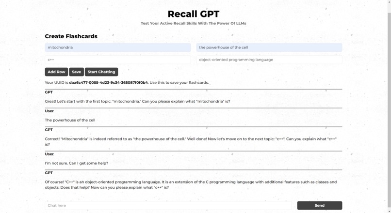 Recall GPT – screenshot 1