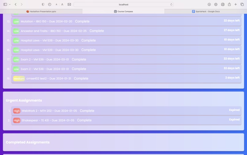 Course Compass – screenshot 2